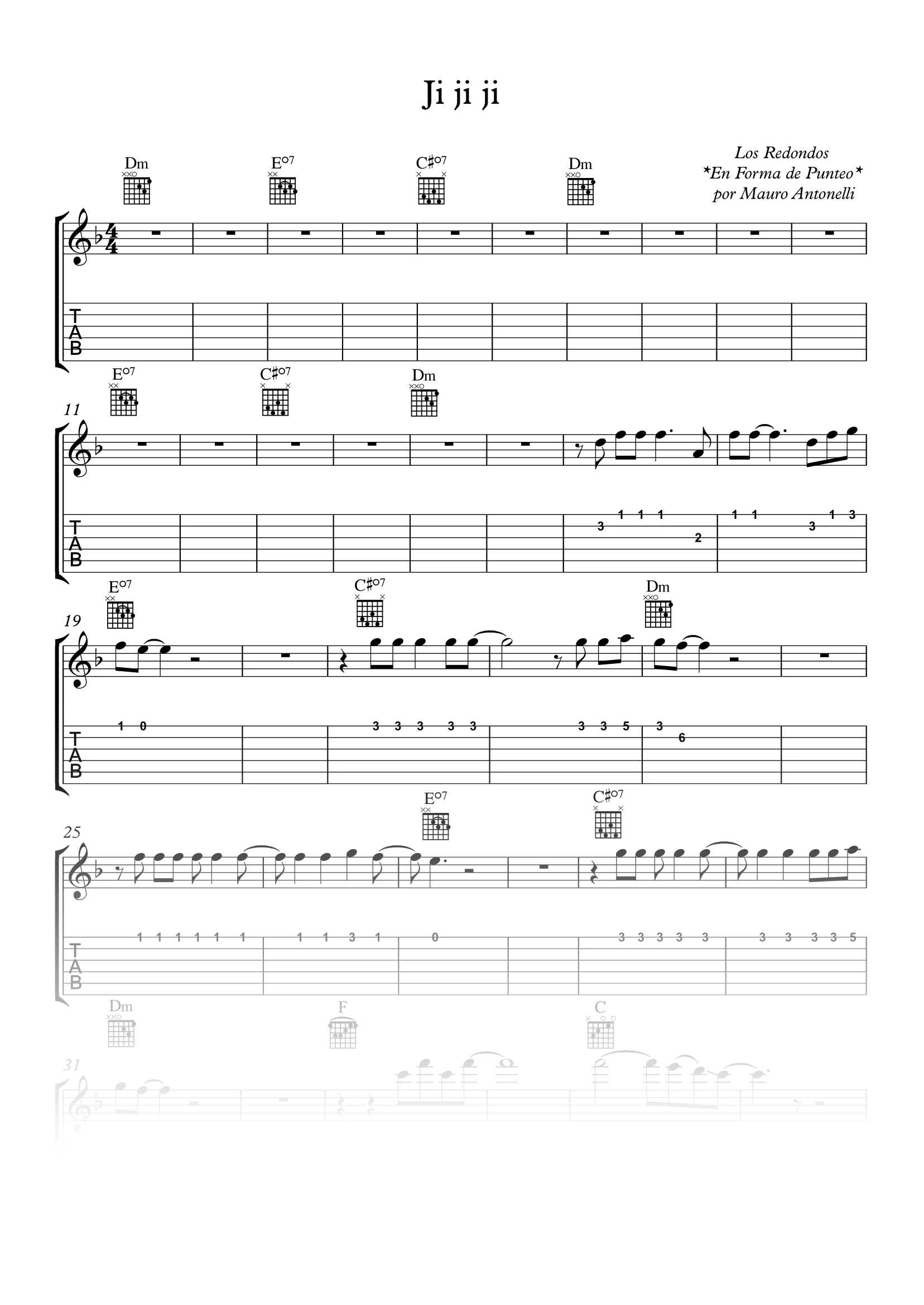 Ji ji ji - Partitura + Tabs + Acordes + Pista product image (1)