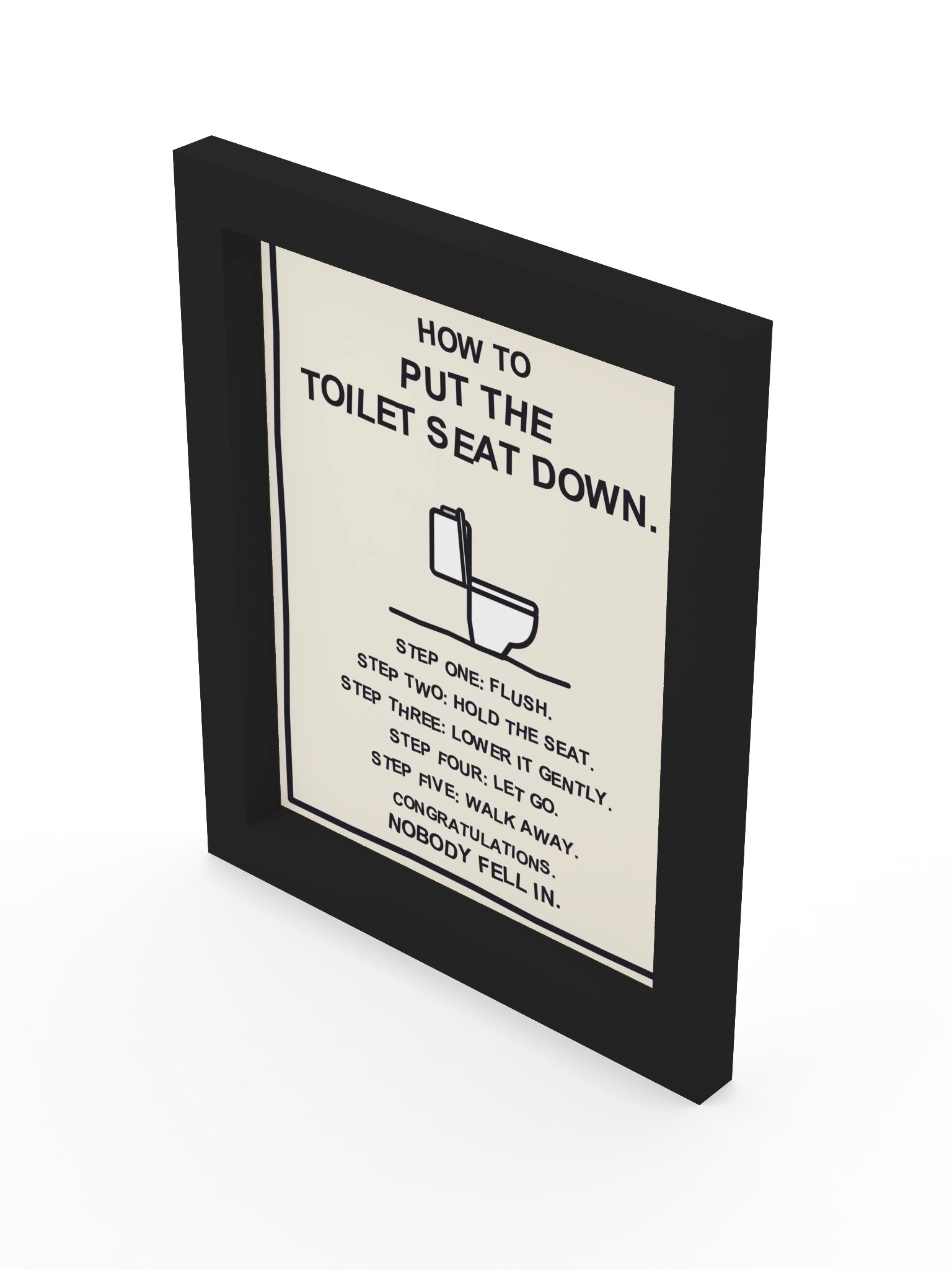 How to Put the Toilet Seat Down (Framed Bathroom Sign) product image (5)