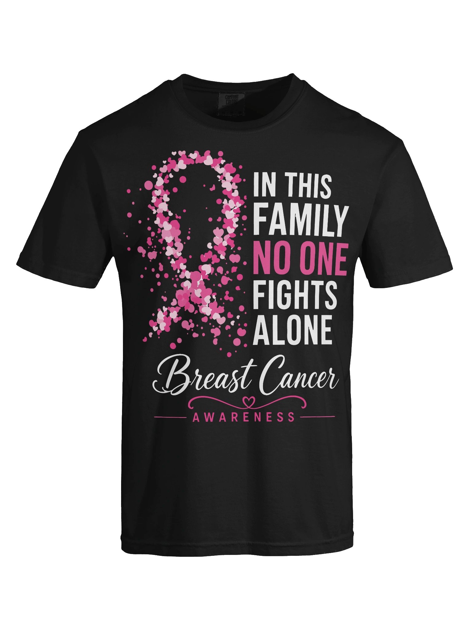In This Family No One Fights Alone Breast Cancer Awareness Tee product image (39)