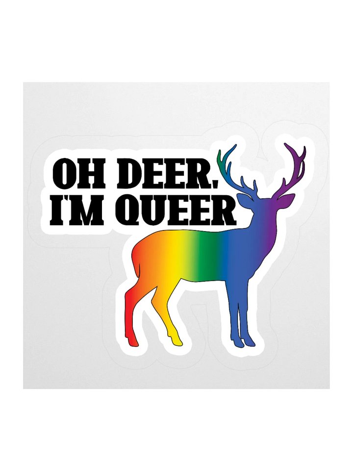 Oh Deer, I'm Queer Pride Flag Sticker product image (3)