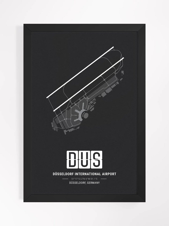 Framed Airport DUS Premium Map On Matt Paper product image (1)