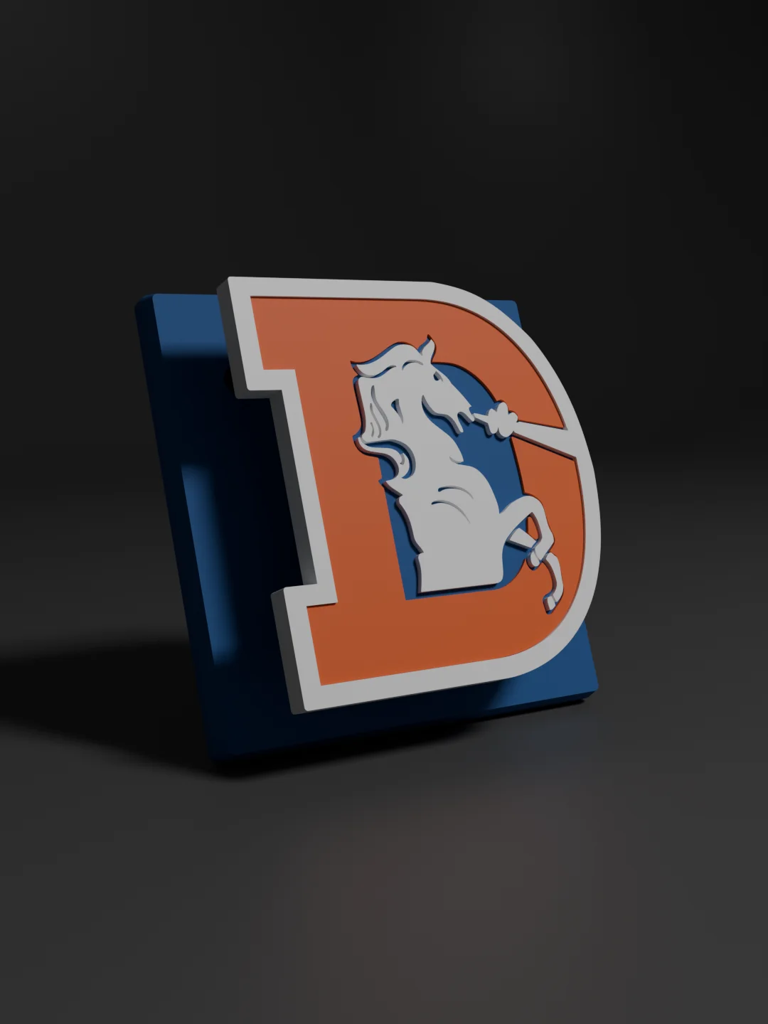 Denver Broncos D Vintage 3D Printed Floating Logo Sign (Digital File Only) product image (1)