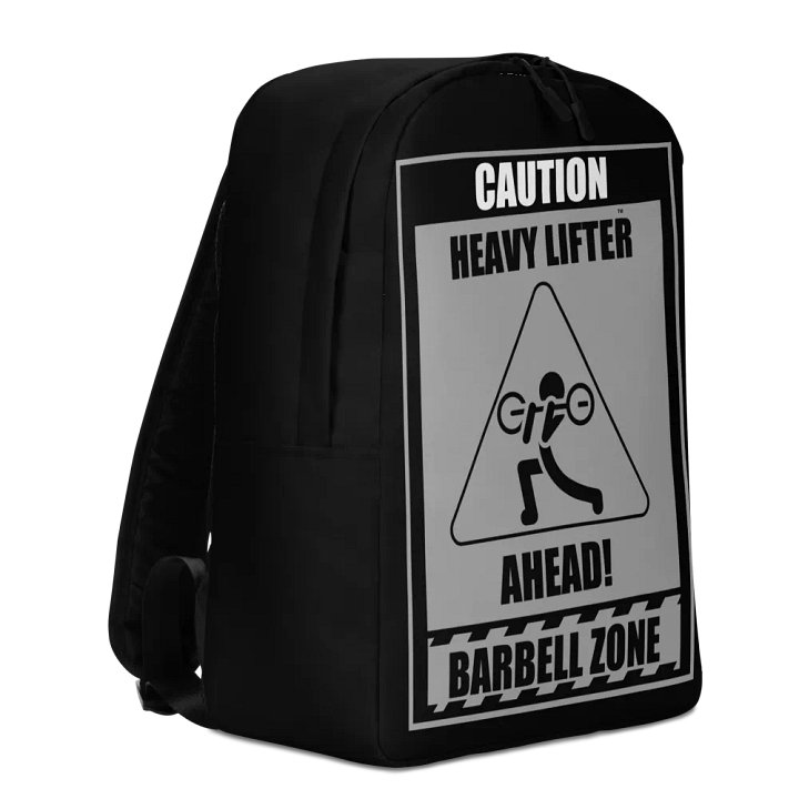 Caution Heavy Lifter Ahead Barbell Zone Backpack product image (2)