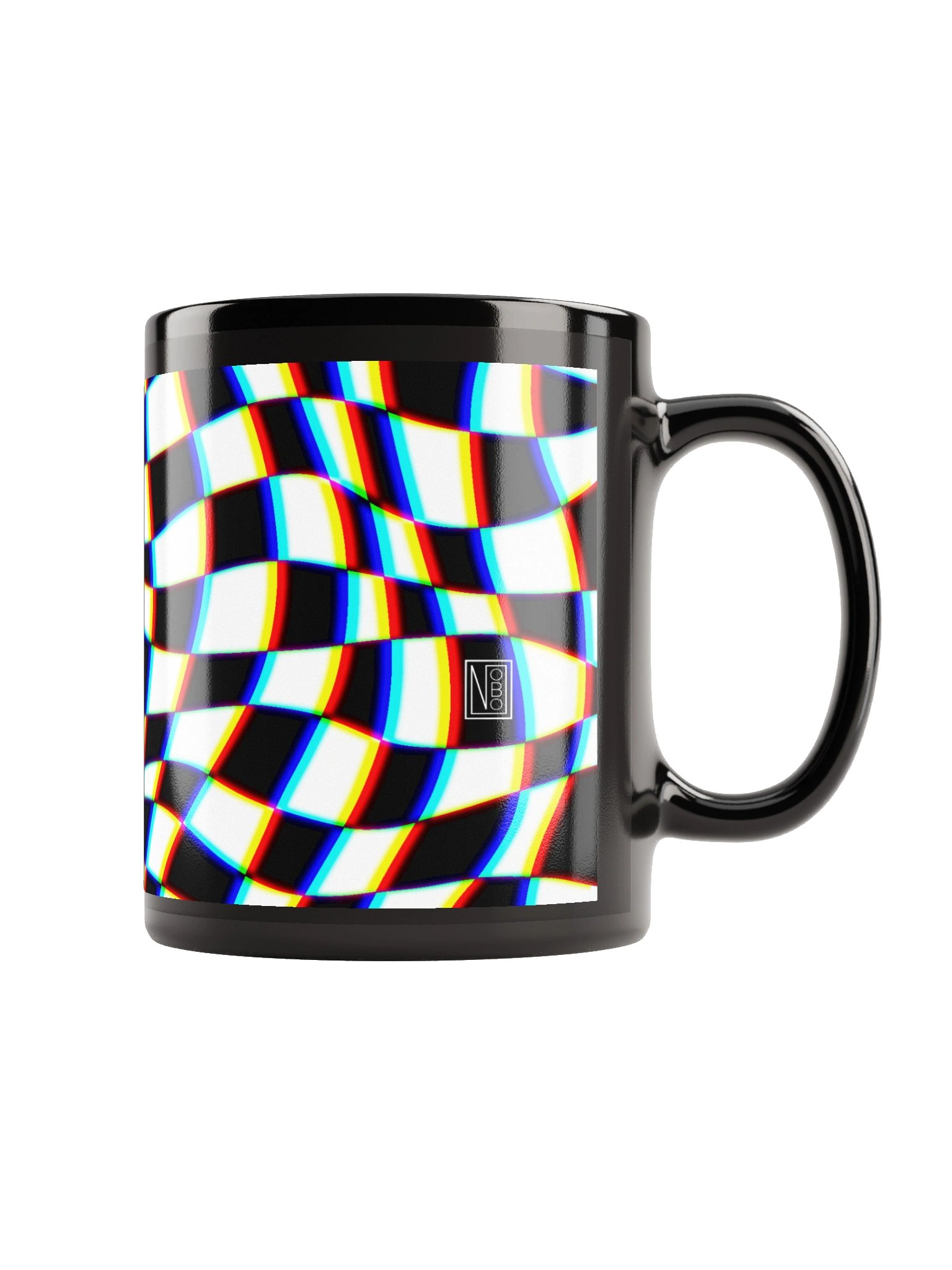 Trippy Checkered Black Mug product image (1)
