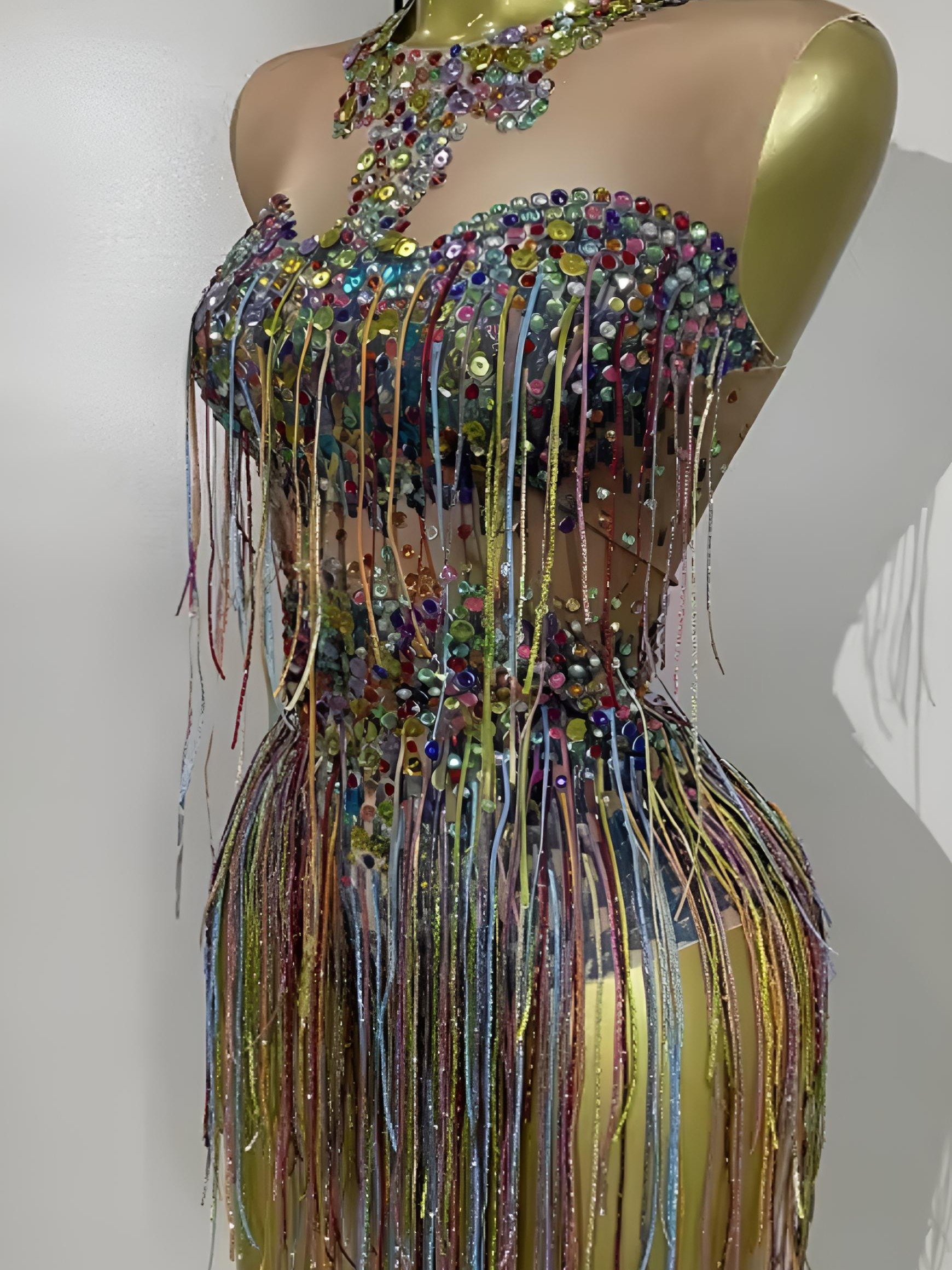 Rainbow Sequin & Glitter Tassel festival Bodysuit product image (3)