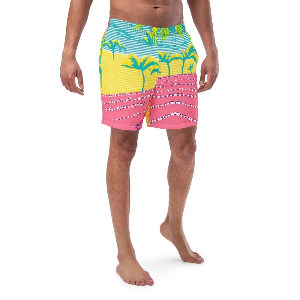 Neon Tropical Paradise All-Over Swim Trunks product image (11)