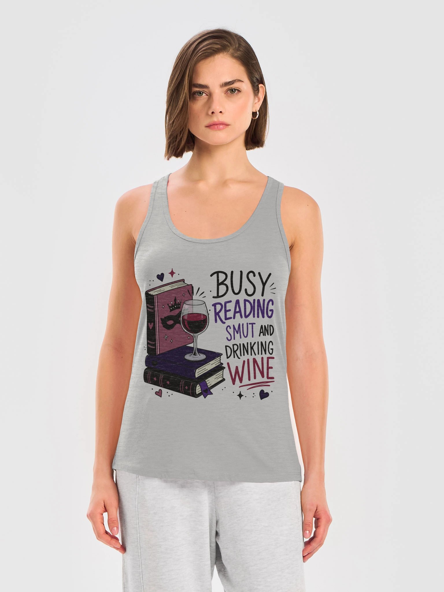 Busy Reading Smut & Drinking Wine (Racer Back Tank) product image (9)