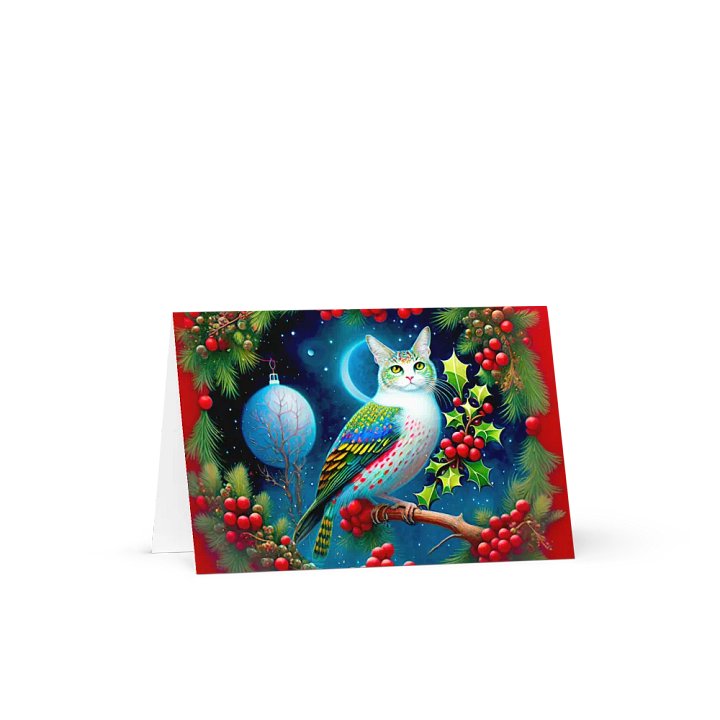 Catbird Holly Wreath, Winter Holiday Card product image (1)