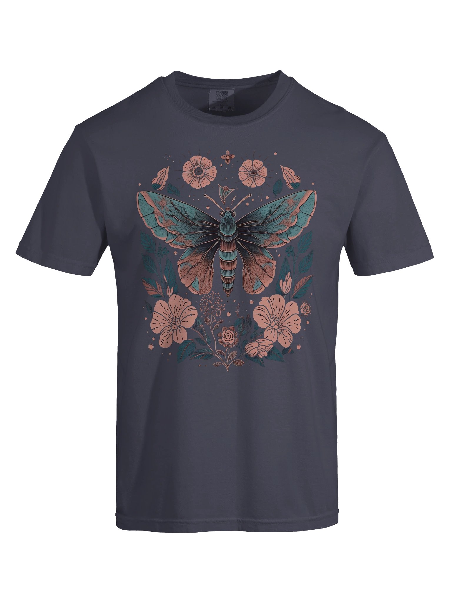 Floral Moth Shirt – Vintage Botanical Night Moth Graphic Tee product image (6)