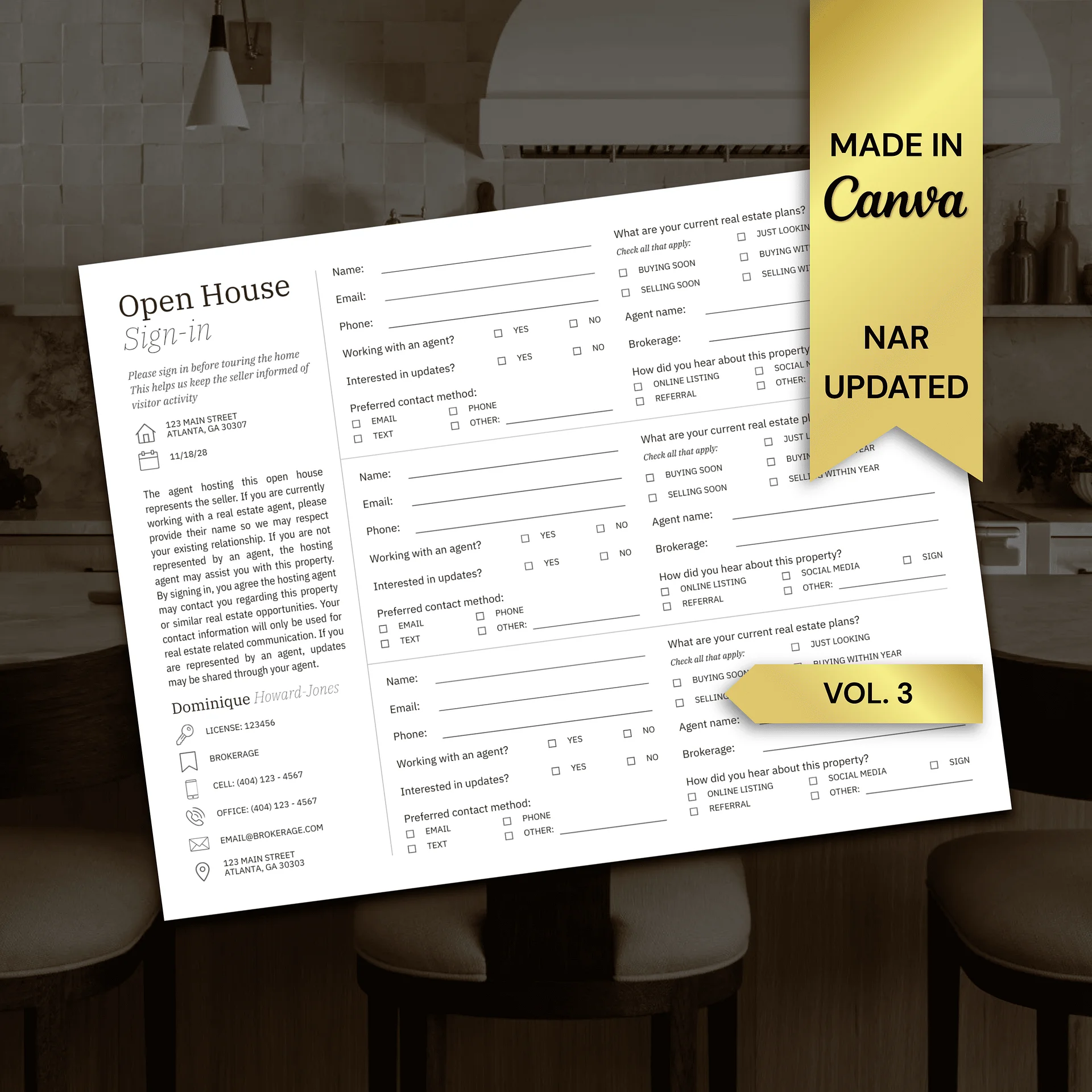 Real Estate Open House Sign-In Vol. 3 product image (1)