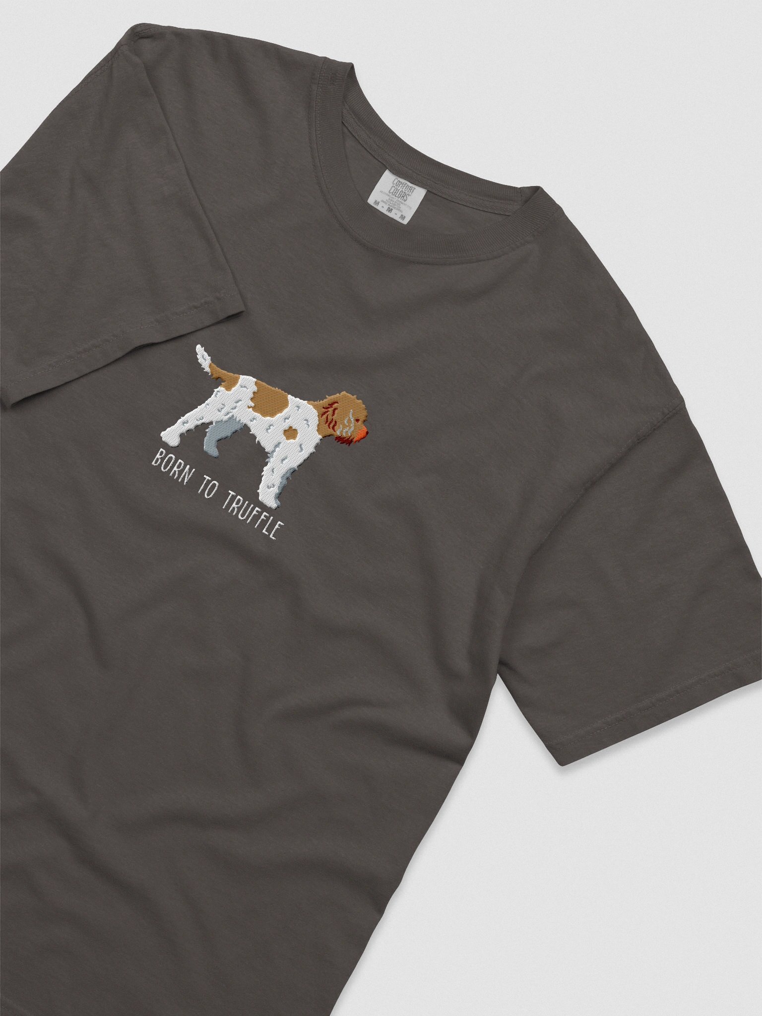 Born to Truffle T-Shirt(Embroidered) of a Lagotto Romagnolo(Brown & White) product image (8)