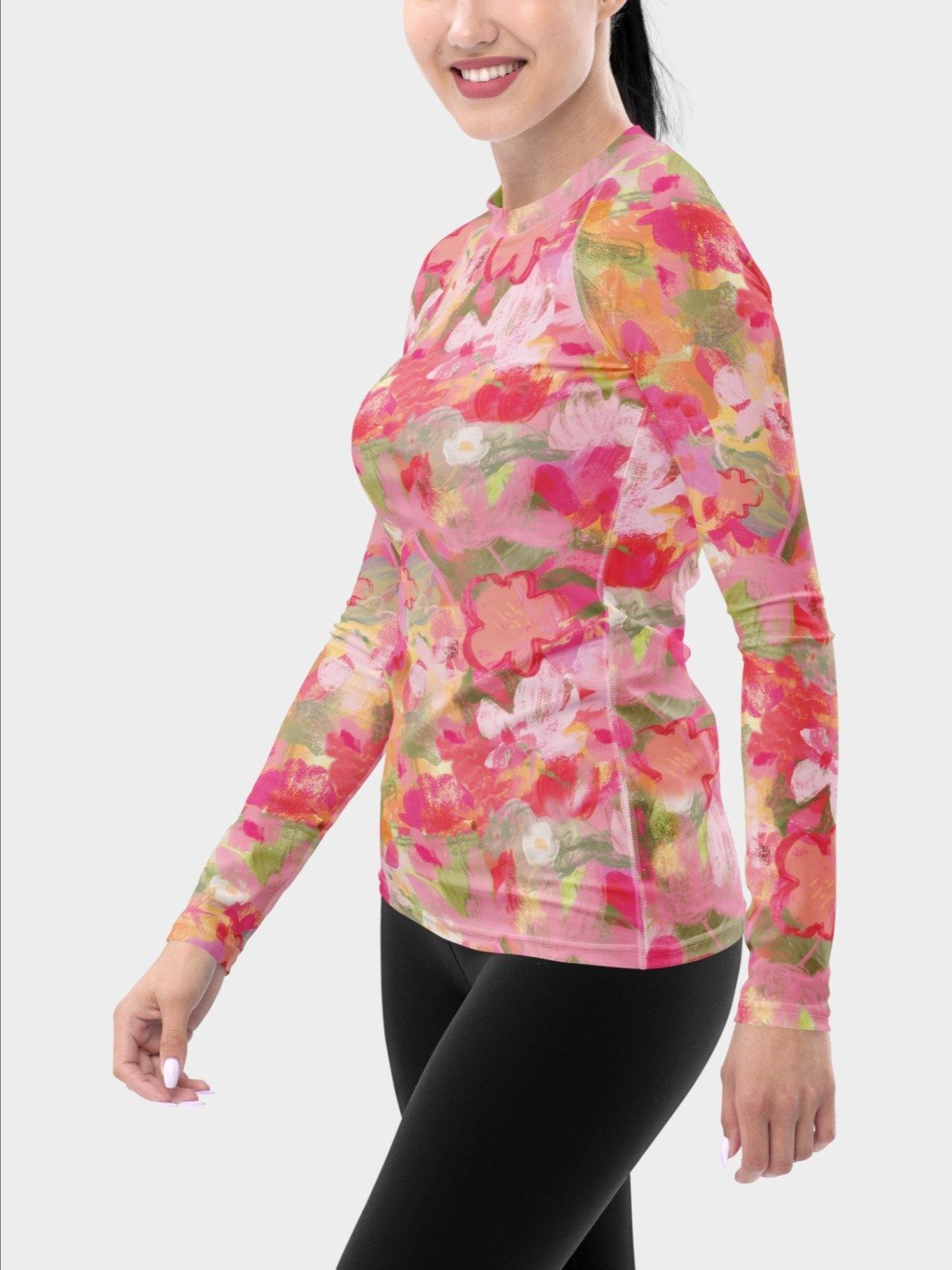 Rash Guard "Sweet Pastel Florals of Spring" product image (4)