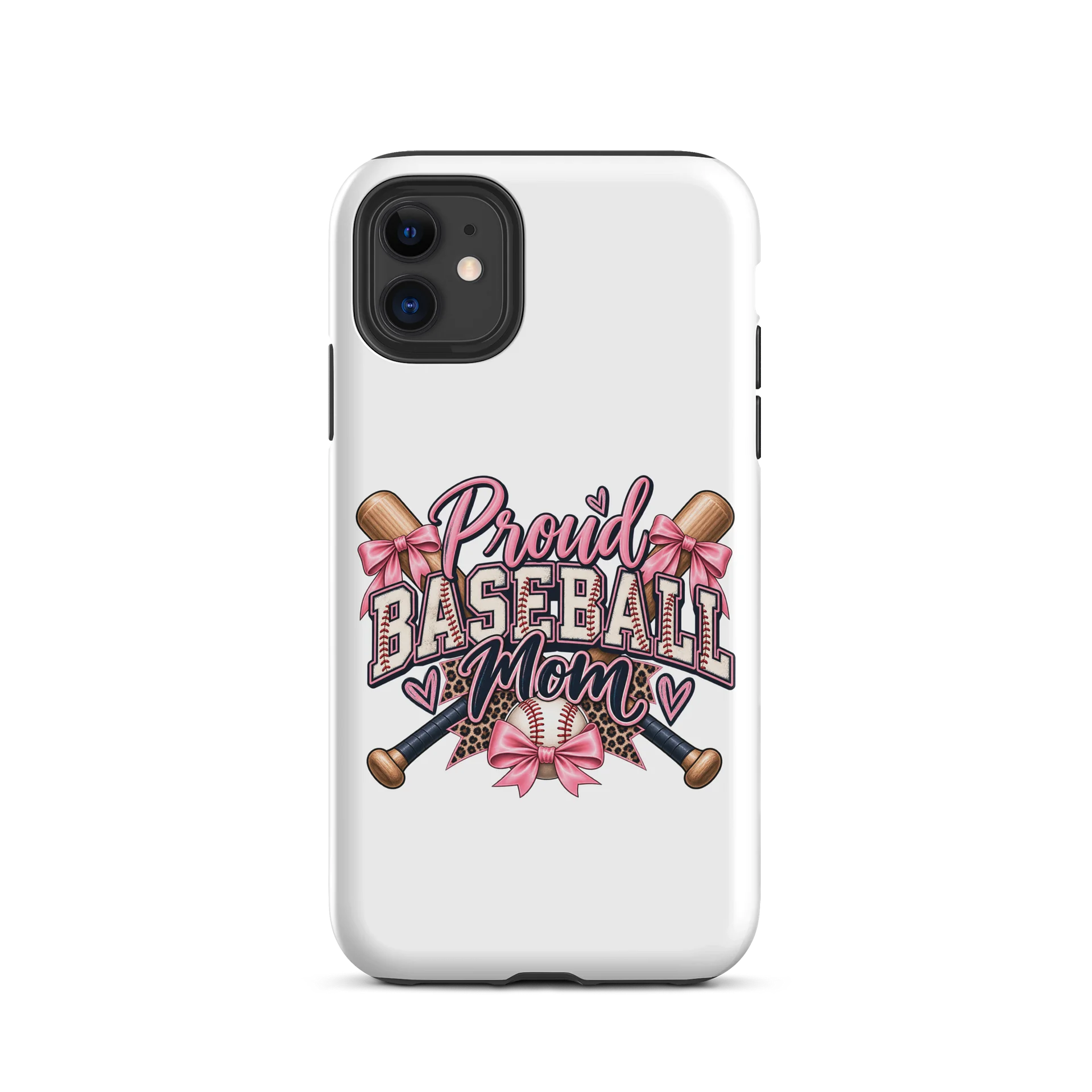 Proud Baseball Mom Phone Case | Pink Bow Tough Case product image (2)