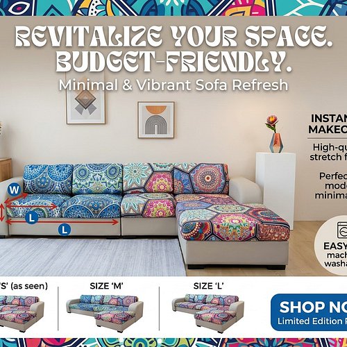 Stylish Couch Covers for Small Living Room Ideas
1pc Bohemian Floral Print Sofa Slipcover - Stretchy Elastic Fabric Couch Cov...