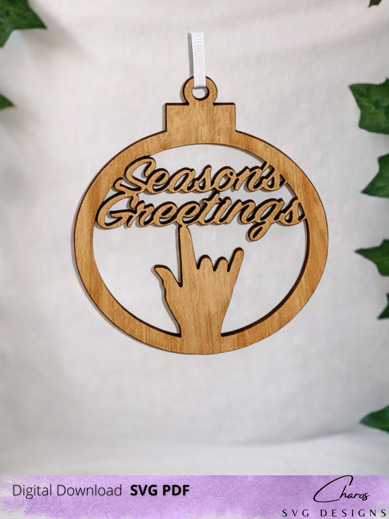 ASL I Love You Holiday Ornaments Bundle SVG | Laser Cut File product image (5)