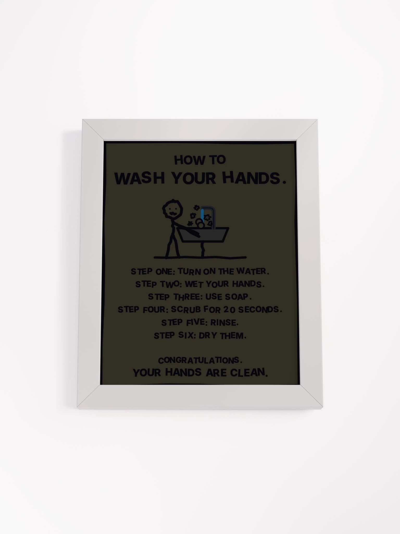 How to Wash Your Hands (Framed Bathroom Sign) product image (21)