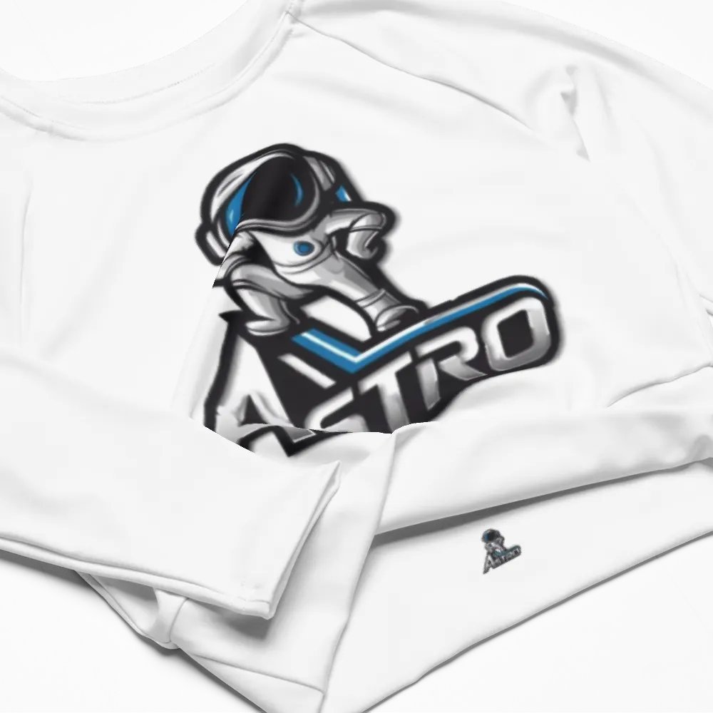 Astro Women's Long Sleeve Crop Top - White Astronaut Design product image (5)
