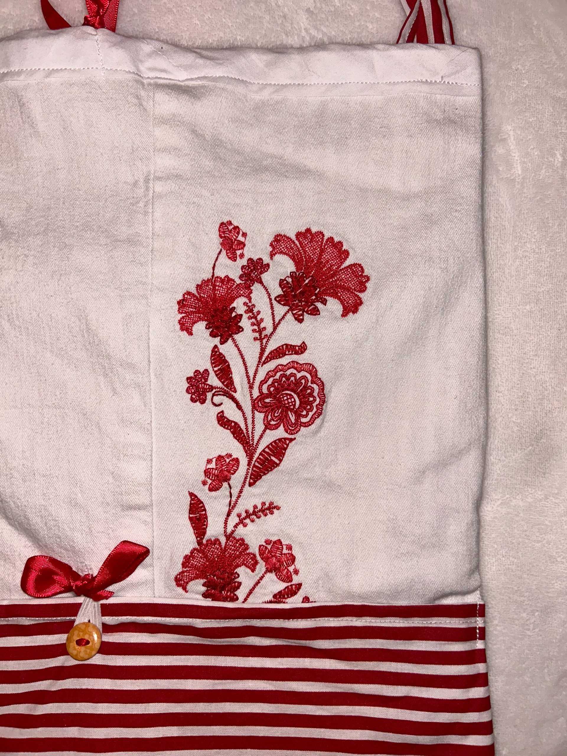 Floral embroidered tie tote product image (2)