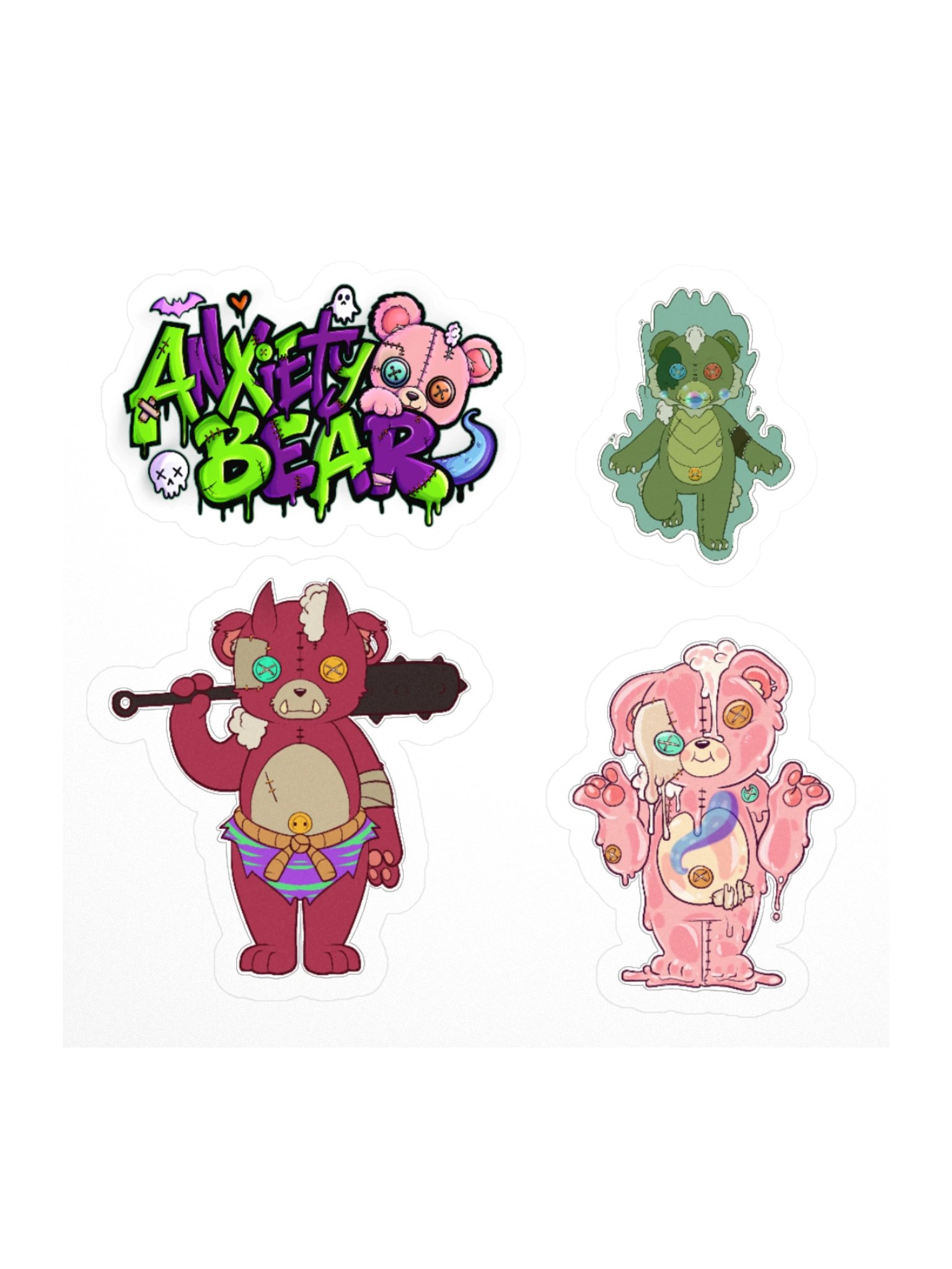 Anxiety Bear Spooky Stickers Halloween 2026 product image (2)
