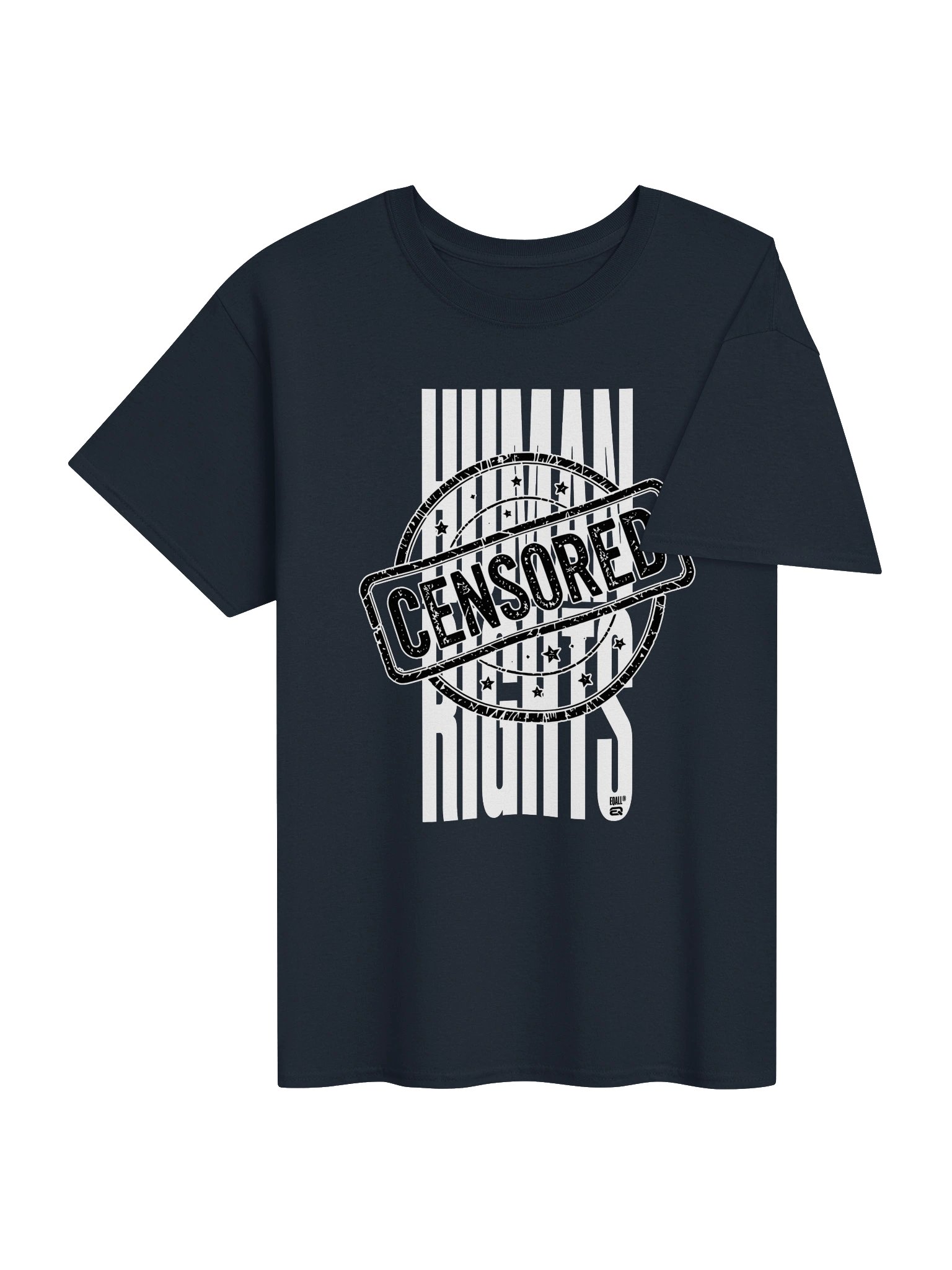 EQALL® Essentials Censored Human Rights Heavyweight 100% Cotton T-Shirt_Black / White product image (9)