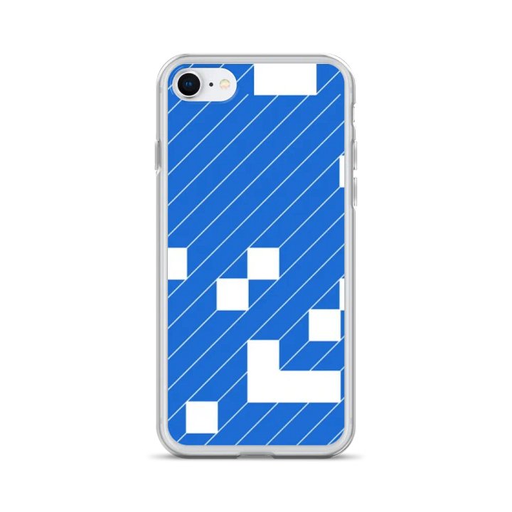 Pattern Art 2 Blue Stripes Geometric iPhone® Case product image (1)