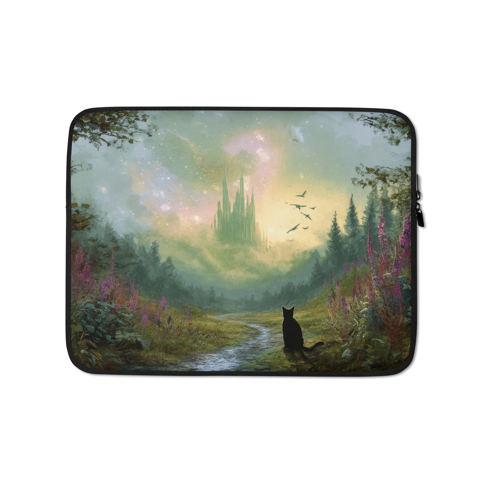 Once-Upon-a Time Mystical Cat Castle Laptop Sleeve product image (1)