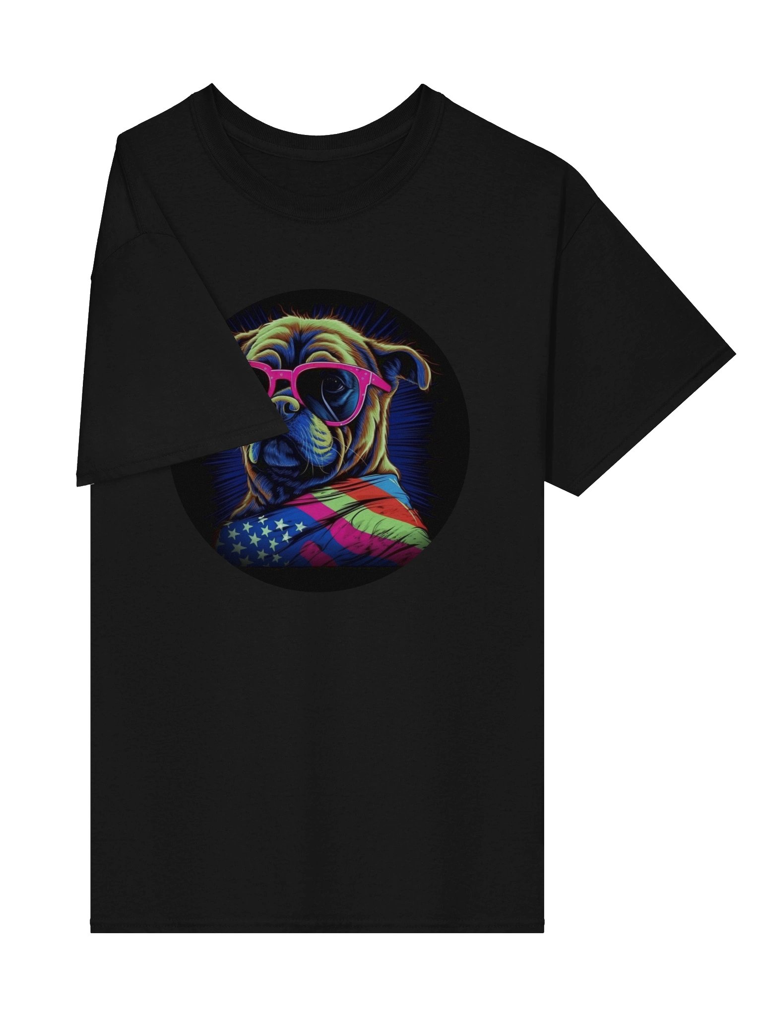 Patriotic Pup Neon T-Shirt product image (3)