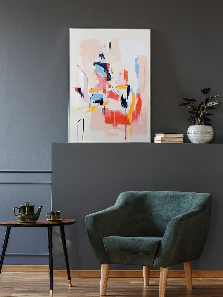 New Digital ProModern Abstract Canvas Print - Bold Brush Stroke Art Poster, Colorful Contemporary Wall Art for Living Room and Office Decorduct product image (2)