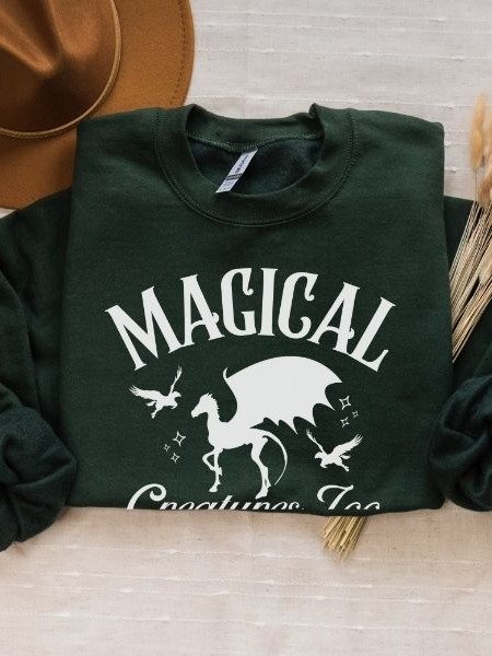 Magical Creatures Zoo Cozy Minimalist Fall Sweathirt for Halloween product image (10)