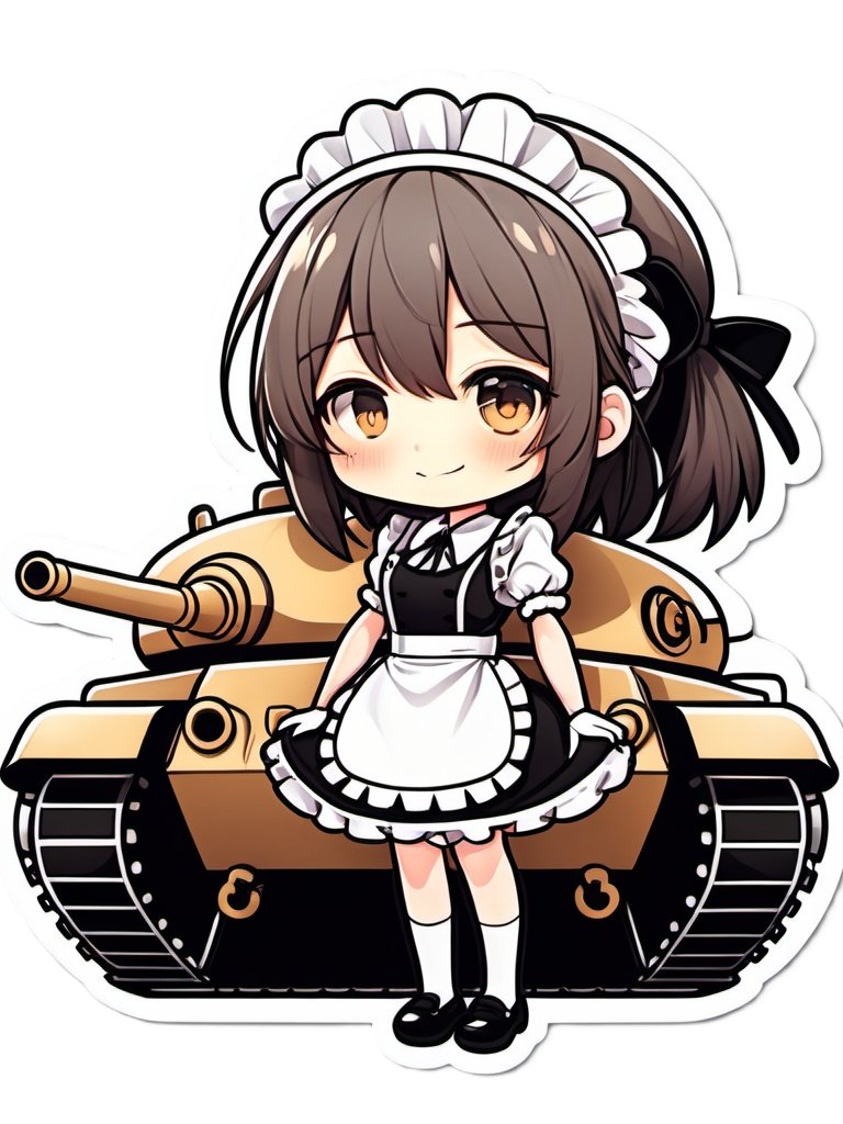 Chibi Maid Tank Set A - Pin Button Collection product image (1)
