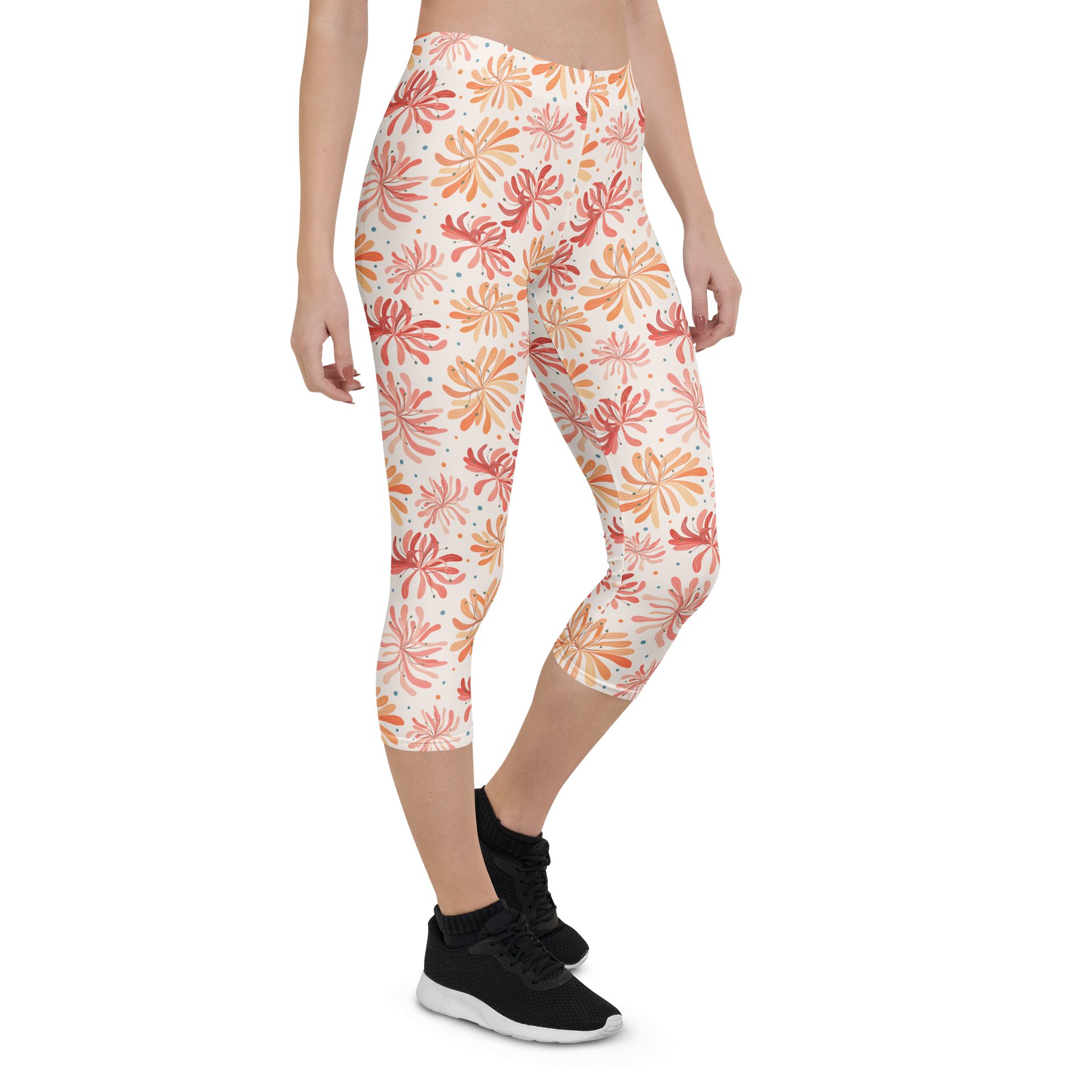 Stylish Blossom Burst Capri Leggings for Everyday Comfort product image (6)