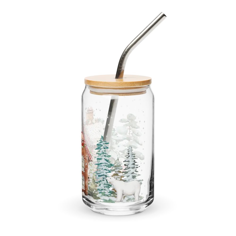 Winter Wonderland Gingerbread House Can-Shaped Glass product image (3)