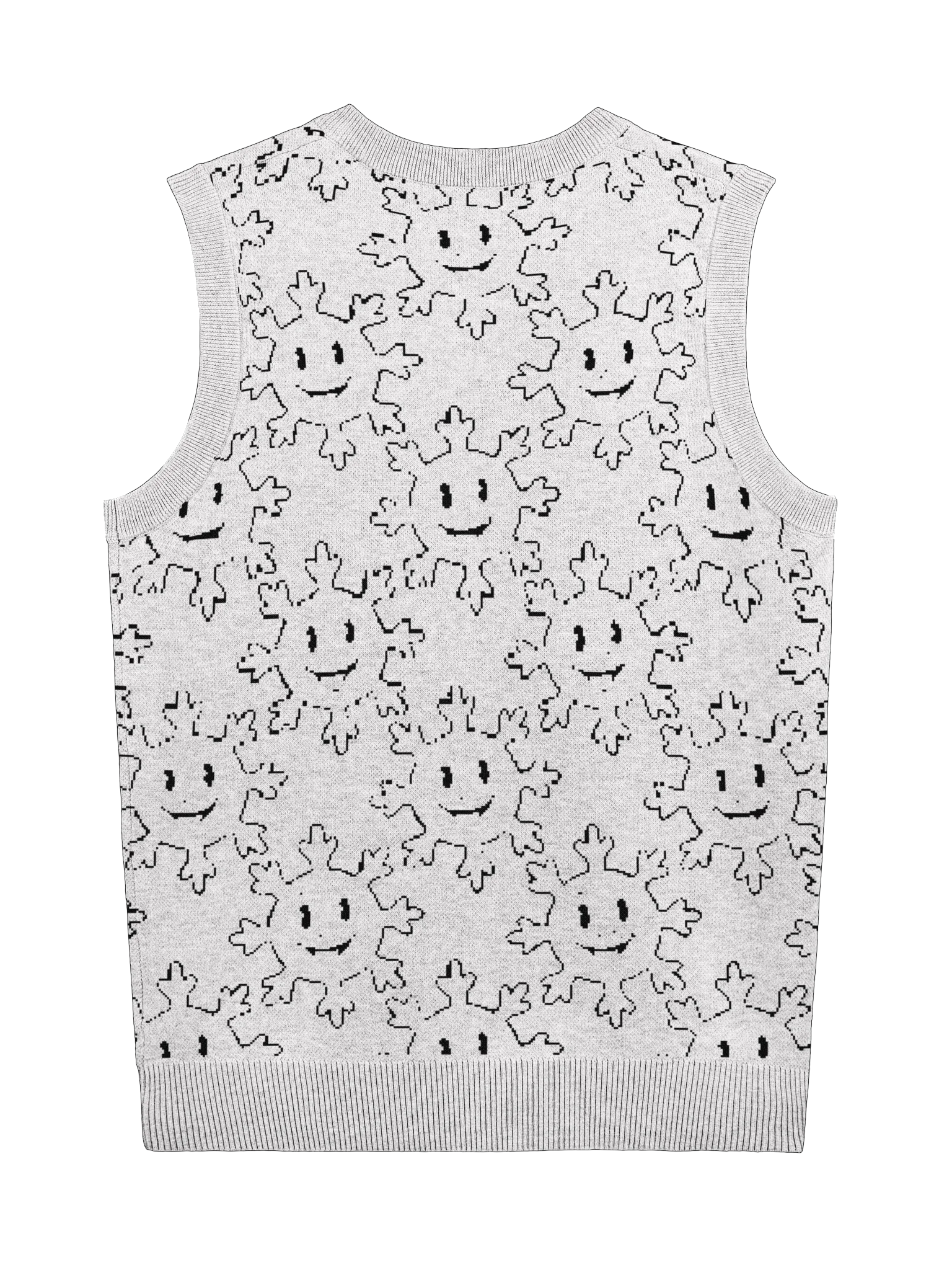 V-Neck Vest Pattern Diagram: Doodle Sketch Graphic Knit Vest product image (3)