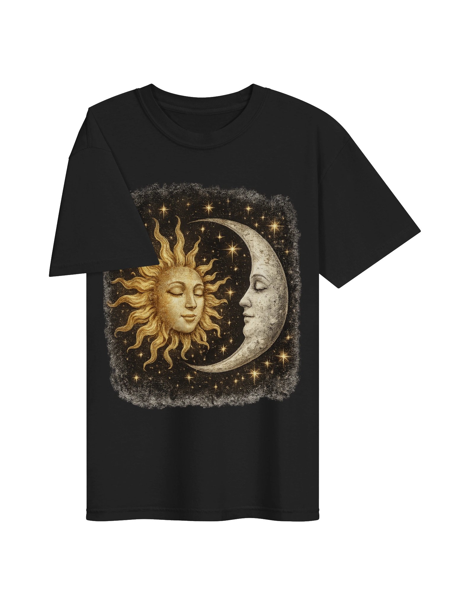 Celestial Sun & Moon Graphic Tee | Mystical Vintage Tarot Shirt product image (4)