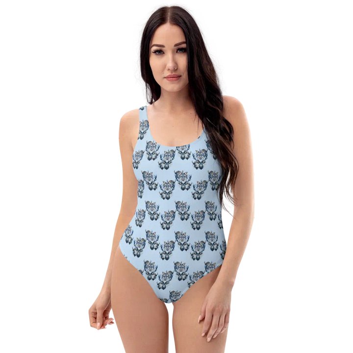 Vixen, Stag, and Bulls In Blue one-piece women's swimsuit product image (1)