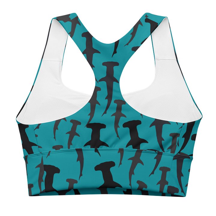 Hammerhead Sharks - Mid Ocean - Recycled Polyester - Longline Sports Bra product image (2)
