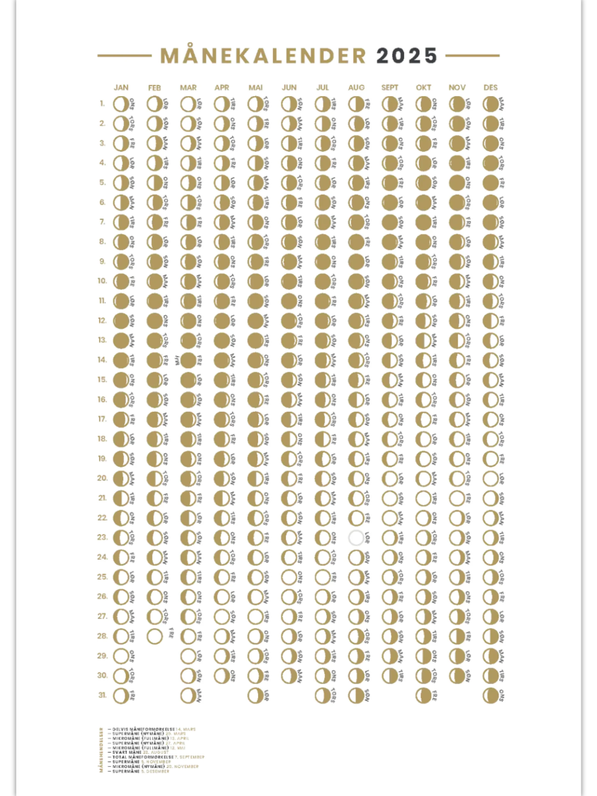 Månekalenderen 2025 (Poster) product image (2)