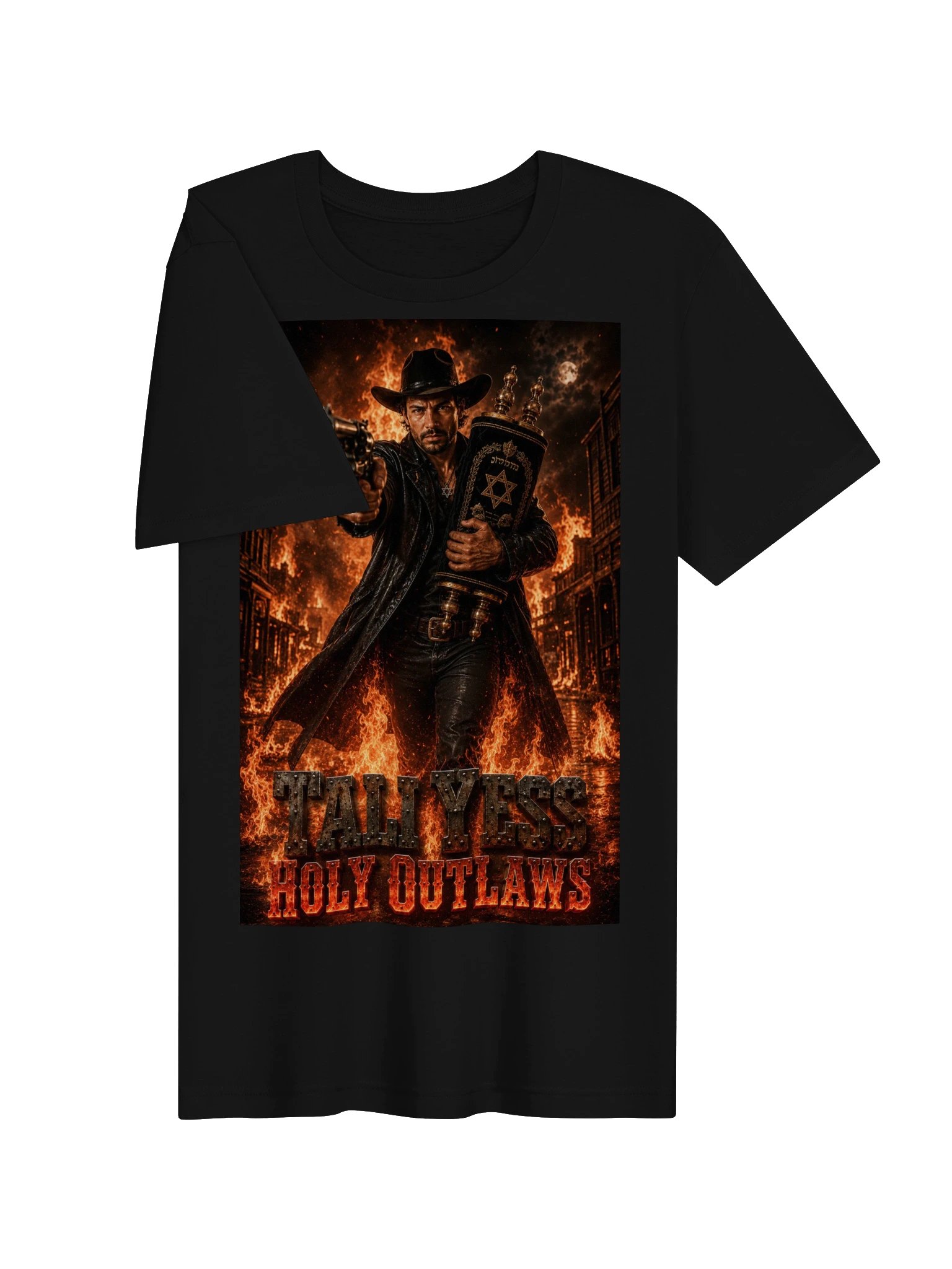 Tali Yess Holy Outlaws — Pose 3 Black T-Shirt product image (3)