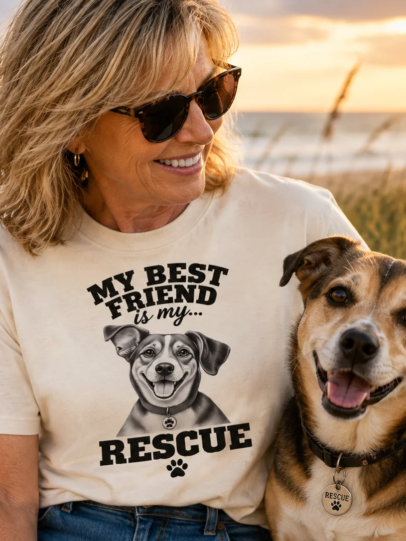 My Best Friend Rescue Dog T Shirt product image (1)