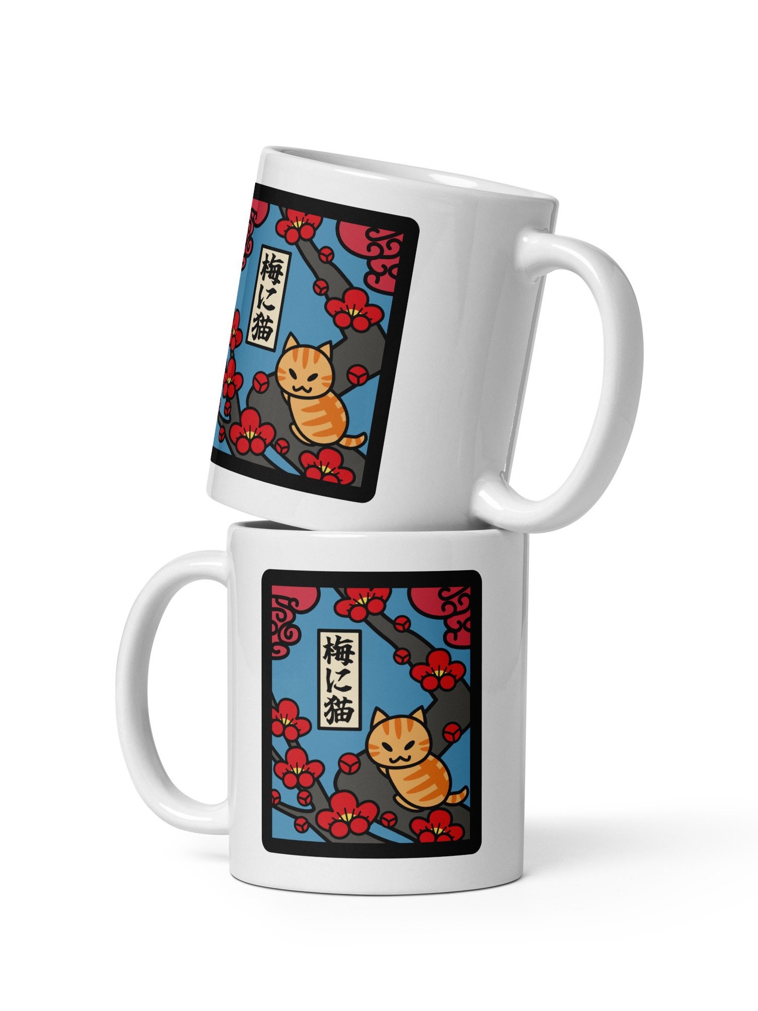 February Hanafuda Japanese Playing Card Cat 11 oz Mug product image (3)