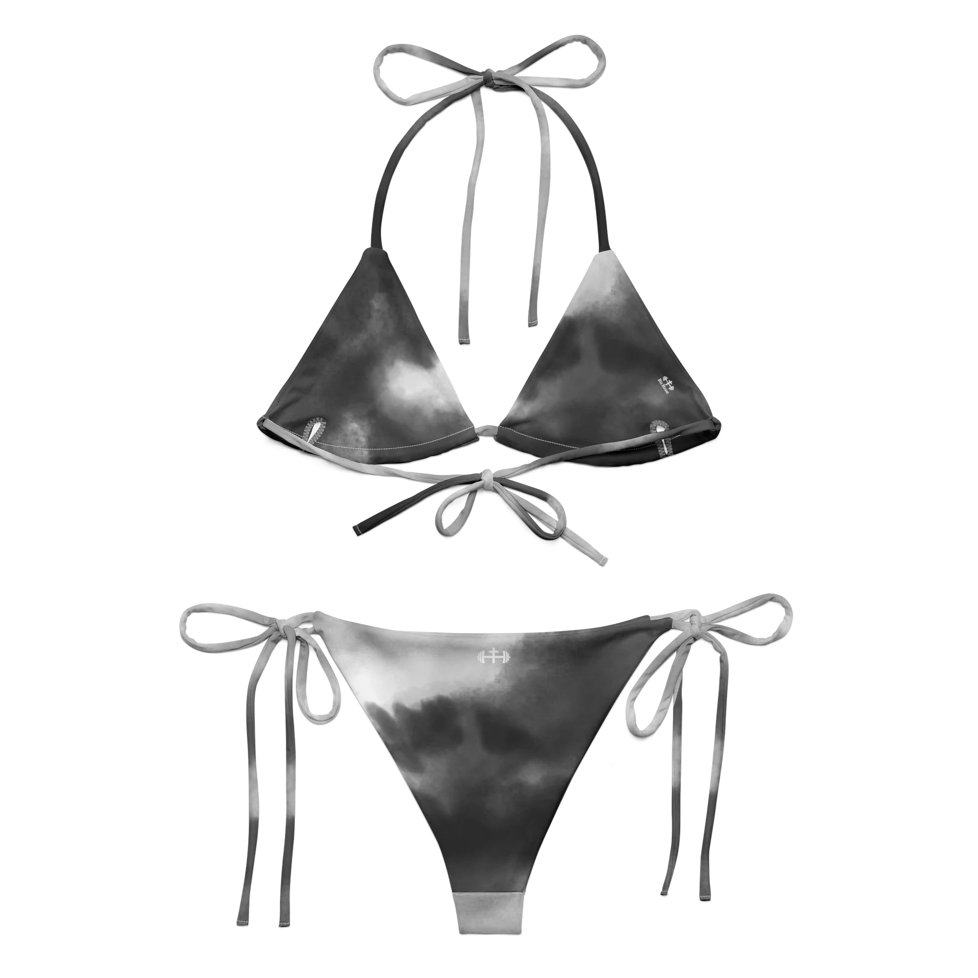 His House String Bikini Set - B&W Tie Dye product image (8)