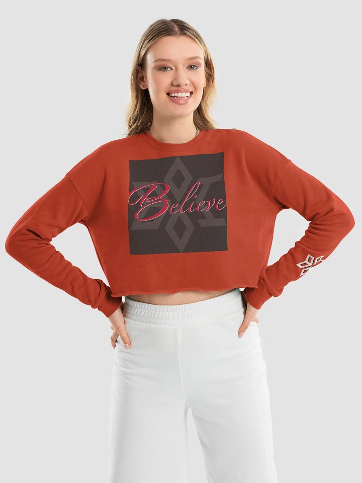 Cozy ‘Believe’ Holiday Crop Sweatshirt product image (2)
