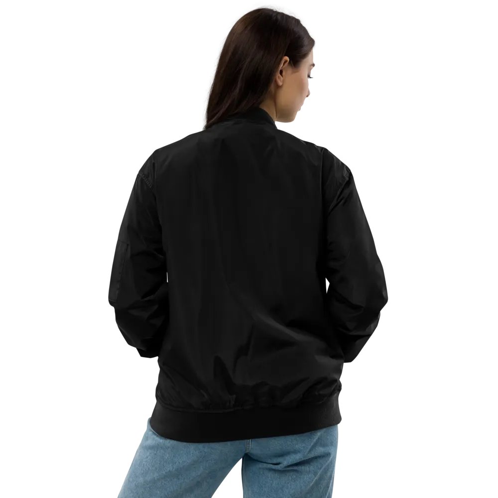 Very Demure Cute Ghost Embroidered Premium Recycled Bomber Jacket product image (12)