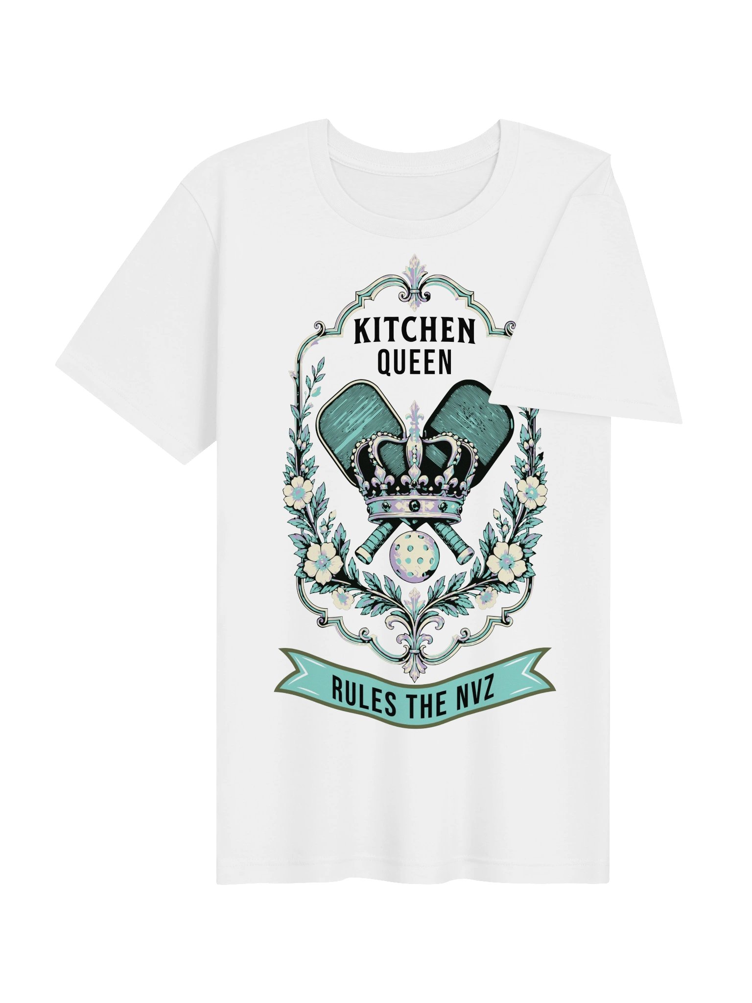 Kitchen Queen Rules the NVZ Shirt – Funny Pickleball Queen Tee for Women product image (64)