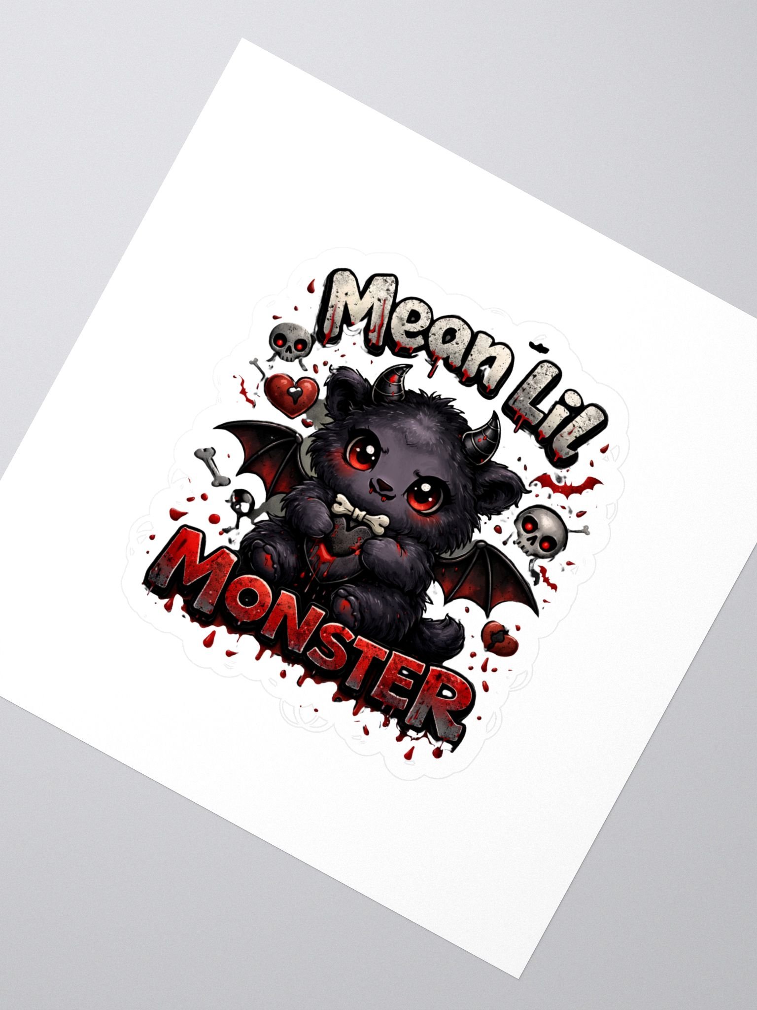Mean Lil Monster Heart Stickers product image (2)