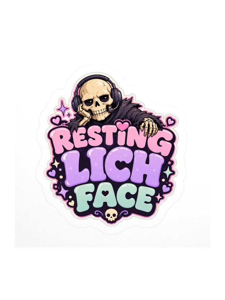 Resting Lich Face Kiss-Cut Sticker product image (1)