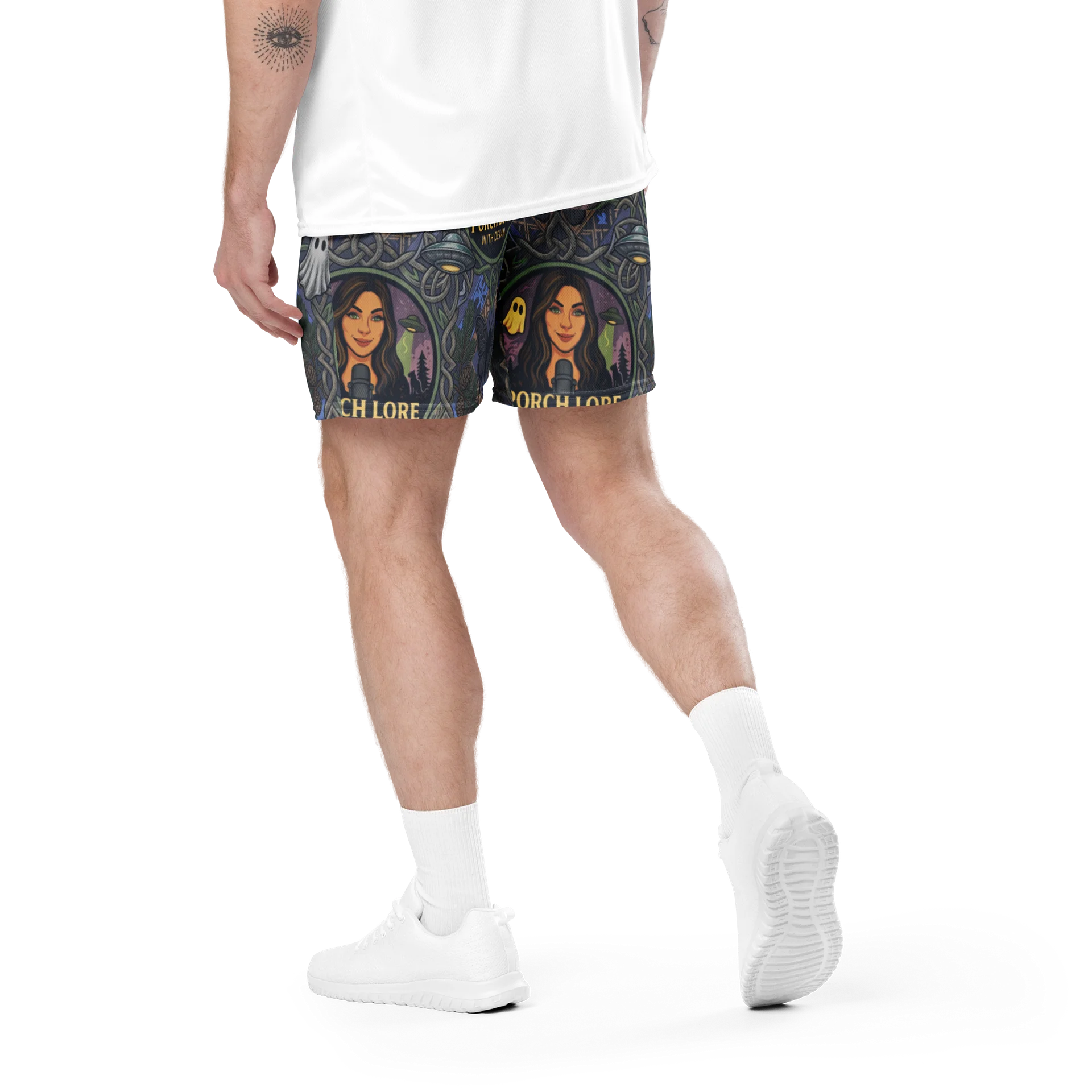 PORCH LORE DEVAN PERIWINKLE MOTH UNISEX SHORTS product image (4)
