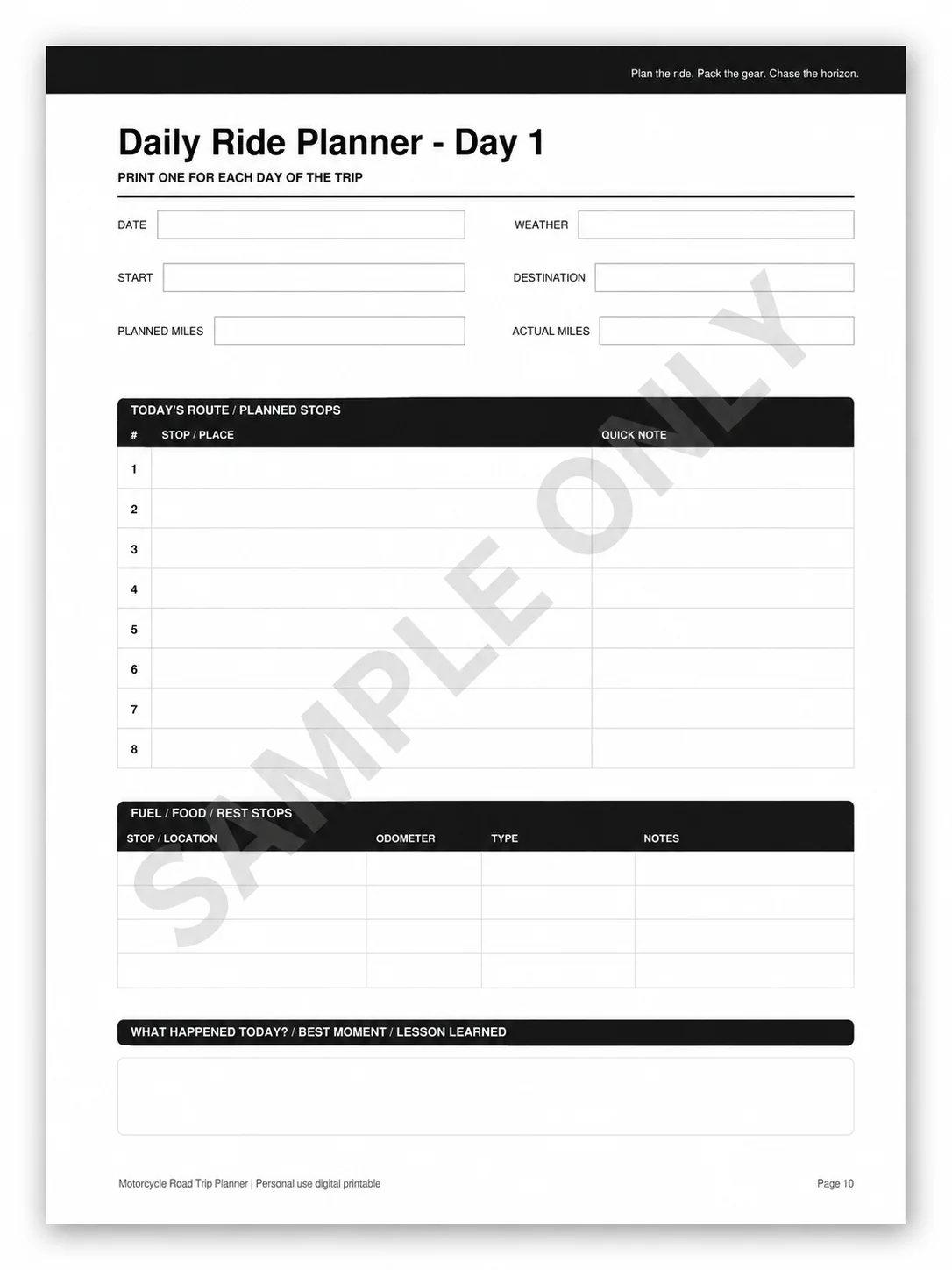 MOTORCYCLE ROAD TRIP PLANNER – PRINTED & BOUND EDITION product image (4)