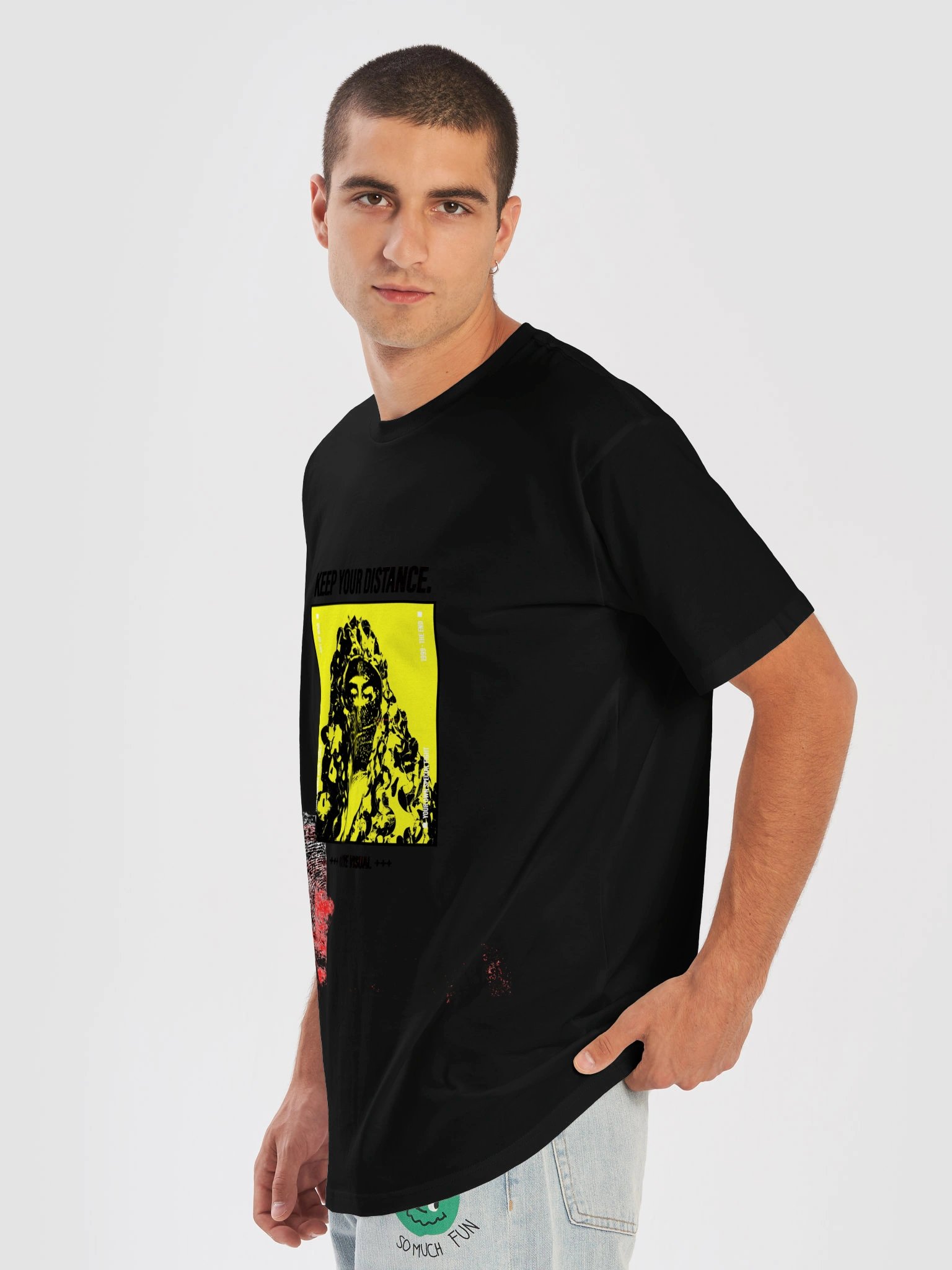 Keep Your Distance Glitch Poster Tee product image (14)
