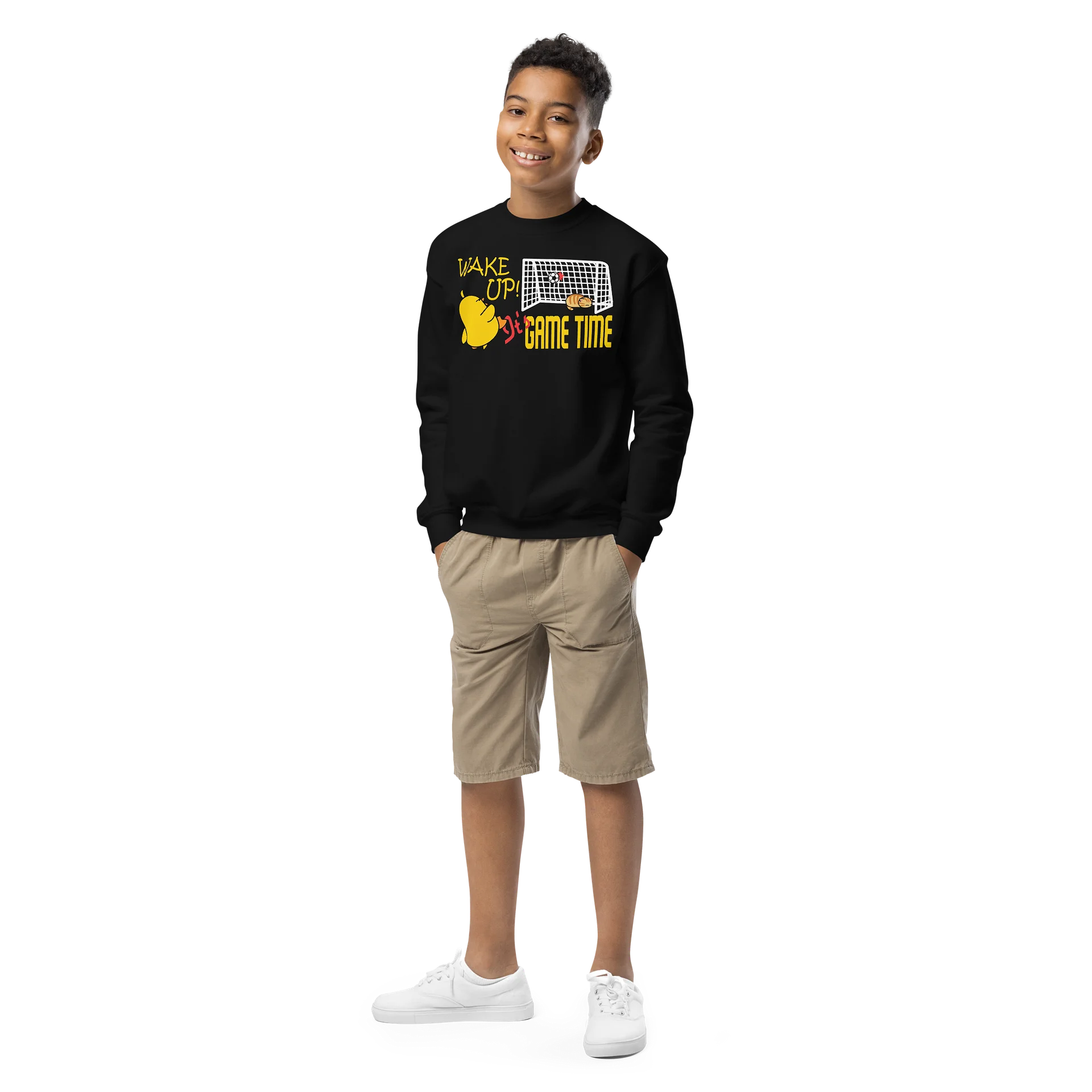Soccer Cat (WAKE UP, It's GAME TIME) - Unisex Youth Sweatshirt product image (1)